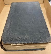 An old copy of the Holy Bible in poor condition (Saleroom location: H08)