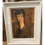 Norman Eastwood (1935-2022), framed oil on board copy of a Amedeo Modigliano's 'Portrait of a Girl',