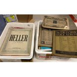 Contents to two polystyrene crates - music books and an empty postcard album (Saleroom location: