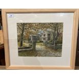 † David Martin, 'Oakwell Hall', framed watercolour on board, signed to lower right,