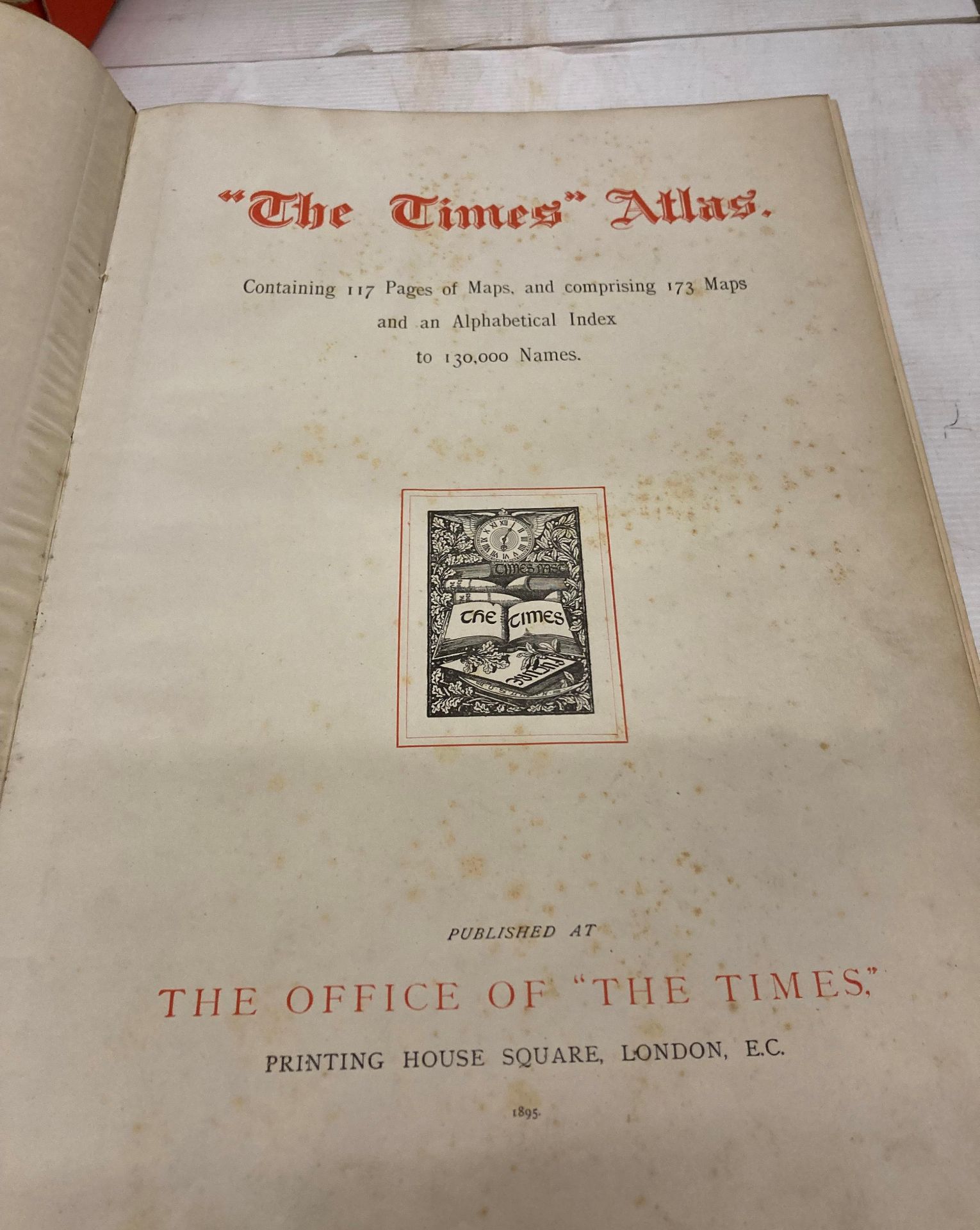 Two books - 'The Times Atlas' published by The Office of the Times 1895 and H W Wilson 'With the - Image 3 of 4