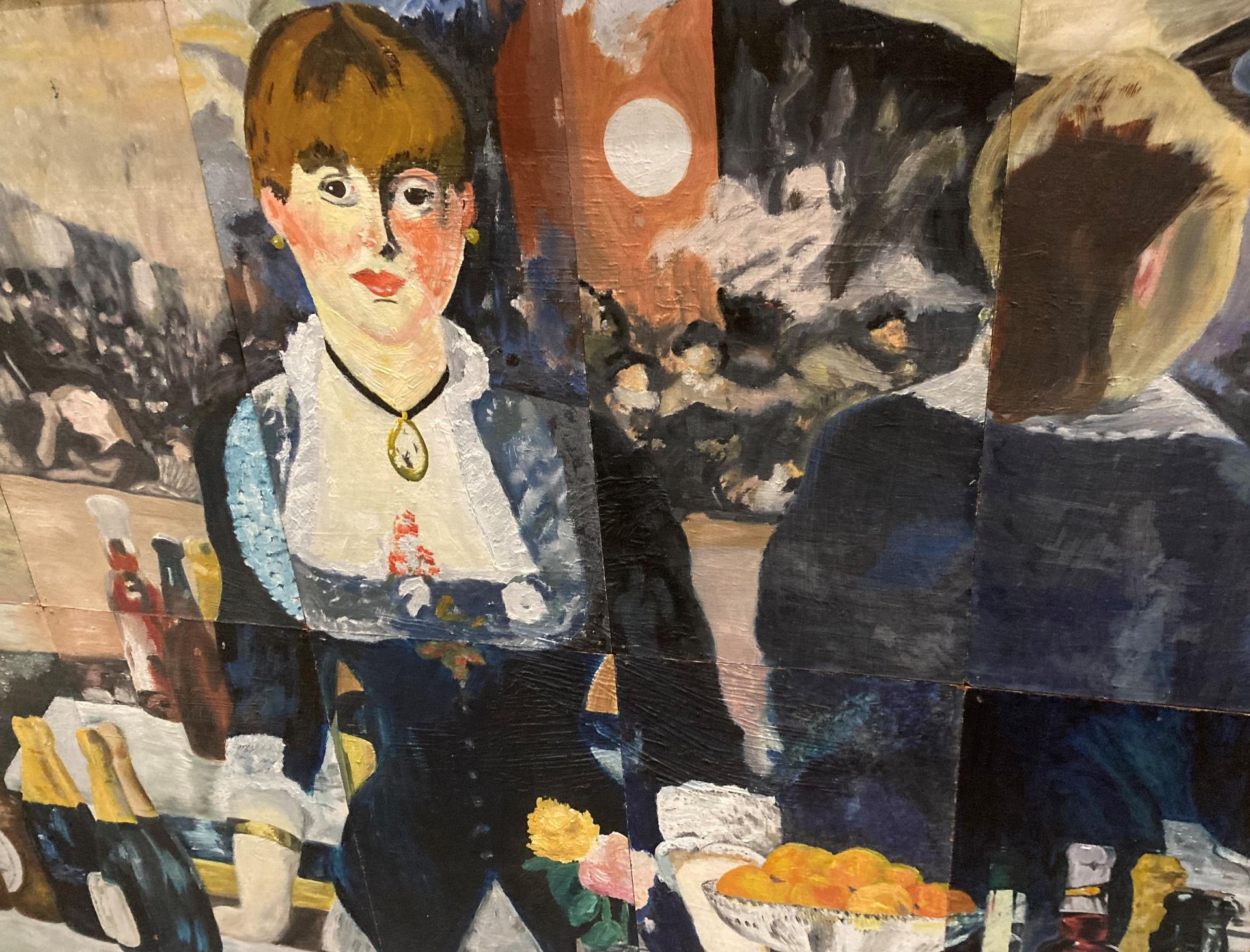 Norman Eastwood (1935-2022), copy of Édouard Manet's 'A Bar at the Folies-Bergère', oil on board, - Image 2 of 3