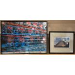 Centre Georges Pompidou, framed print, 50cm x 70cm, and another external view of the Louvre Museum,