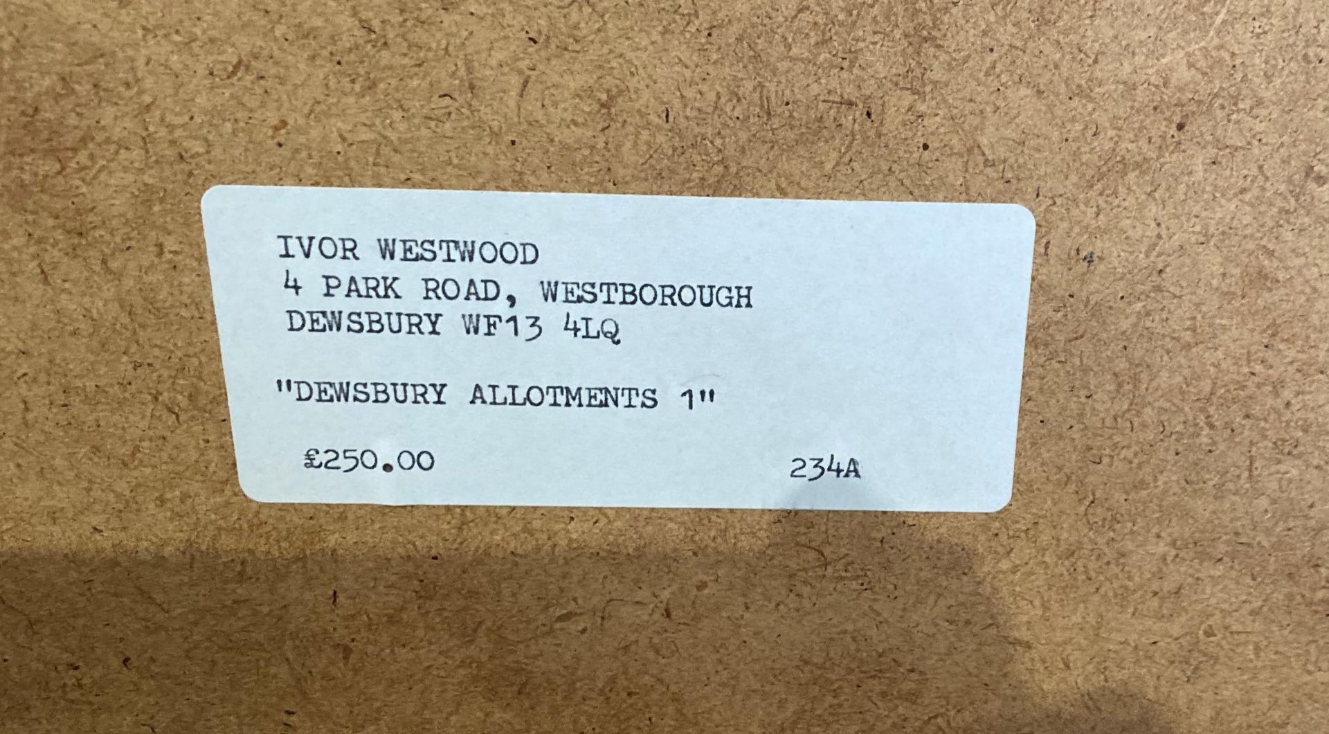 † Ivor Westwood, 'Dewsbury Allotments 1', framed print, 24cm x 36cm, - Image 4 of 4