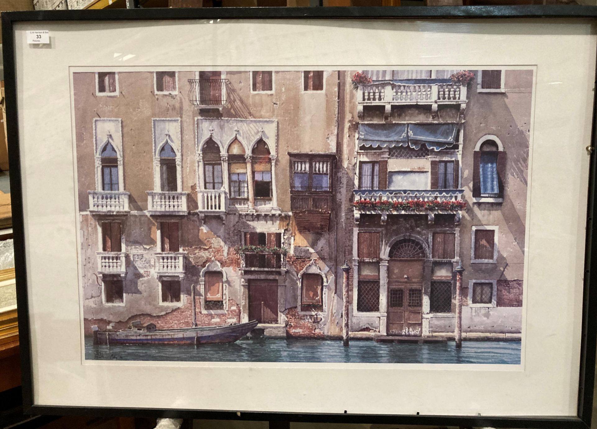 Jonathan Pike, large framed print 'Balconies on the Grand Canal',