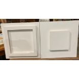 Two white painted block pictures,