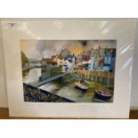 † Kate Lycett Limited Edition Giclée print in mount 'Staithes' 27cm x 37cm signed in pencil and