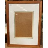 A pine picture frame (total size: 76cm x 58cm) and a block print 'Gold Funerary Mask of