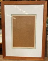 A pine picture frame (total size: 76cm x 58cm) and a block print 'Gold Funerary Mask of