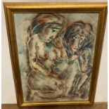 † Burnett framed oil on canvas 'Nudes' 40cm x 28cm (Saleroom location: F05) Further