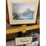 † John Sibson small framed watercolour 'Dales Barn' 14cm x 32cm signed to bottom right and John