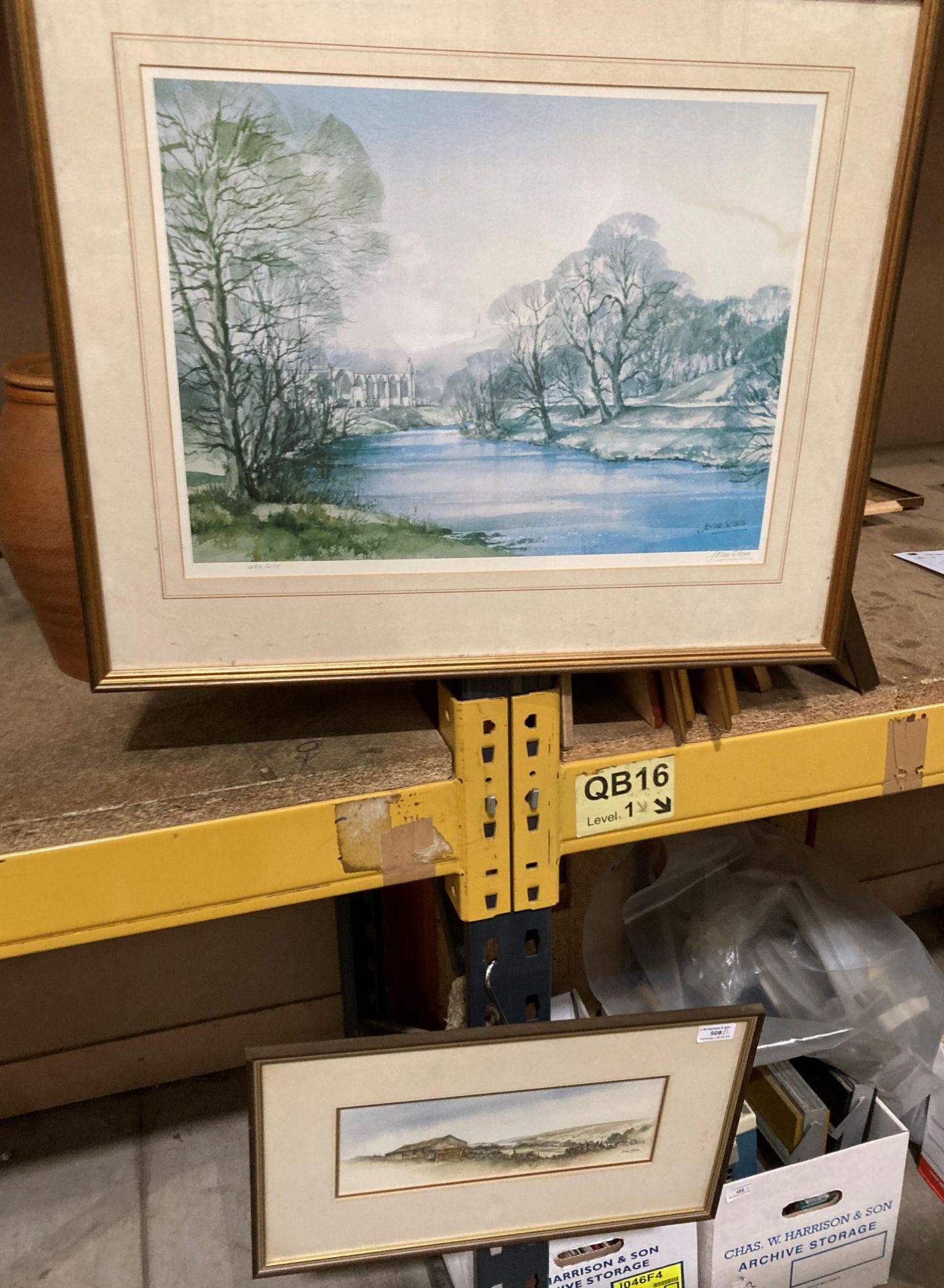 † John Sibson small framed watercolour 'Dales Barn' 14cm x 32cm signed to bottom right and John