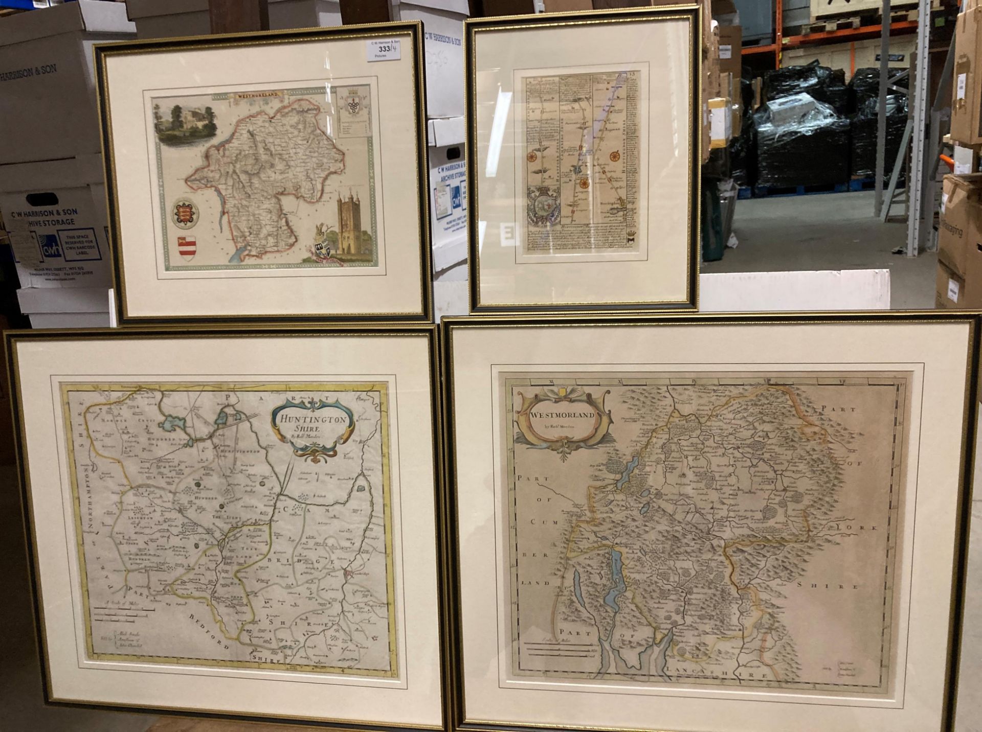 Robert Morden - two framed reproduction maps 'Westmorland c.