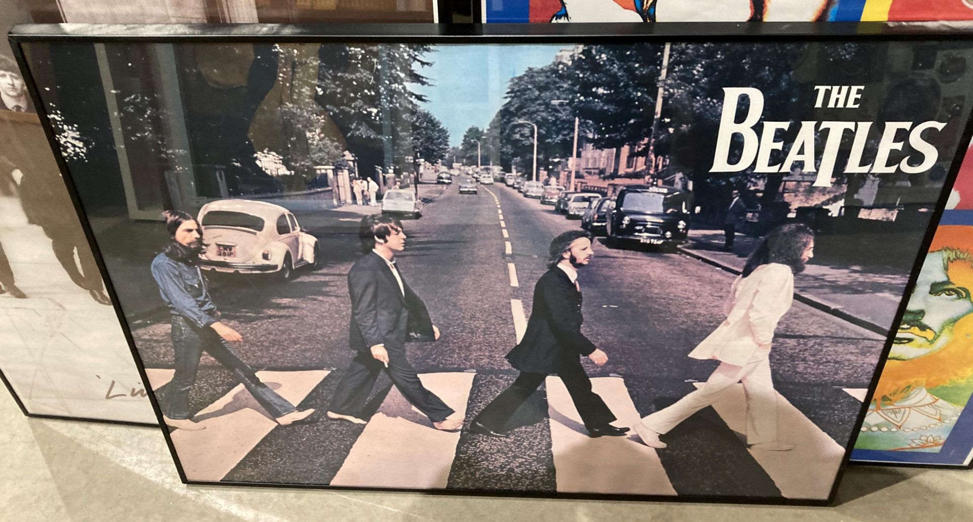 Three framed Beatles poster prints including 'Live at the BBC' and 'Abbey Road', - Image 4 of 4