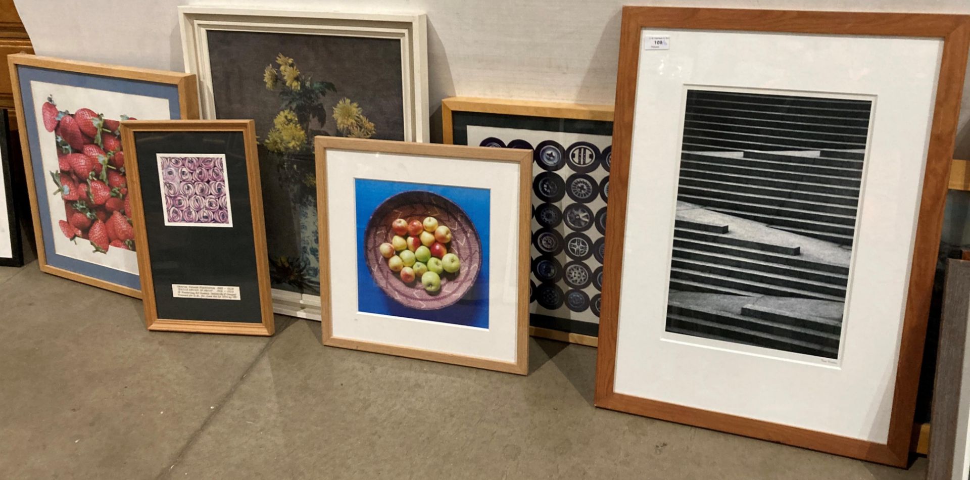 Six larger framed pictures and prints - still lifes, etc.