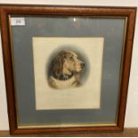 Sir Edwin Landseer RA (1802-1873) framed hand-coloured steel engraving 'The Bloodhound' 25cm x 22cm,