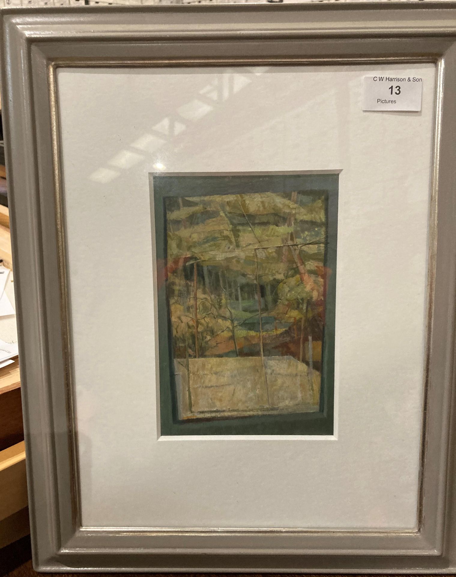 † Ann Seabourne (Mirfield), collage and oil on card, framed,