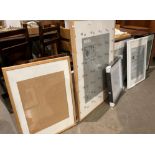 Seven various picture frames by Ikea and others, two 70cm x 100cm,