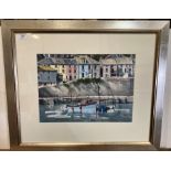 Jason L ? framed print 'Harbour with Houses in Background' 30cm x 42cm (Saleroom location: MA6)