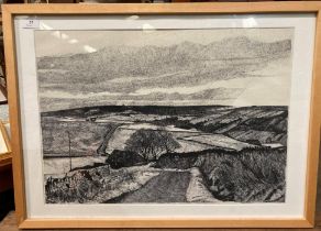 † J Howgate, framed limited edition black and white print 'View From Thurrish,