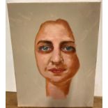Unsigned oil on canvas 'Female Head Study' 40cm x 30cm (Saleroom location: F06) Further