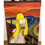 † Jorghe Zoos? oil on canvas 'Homer - The Scream' 61cm x 47cm (Saleroom location: Gallery/S1)