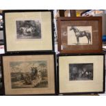 One coaching and three horse-related framed prints (4) (Saleroom location: N06 floor)