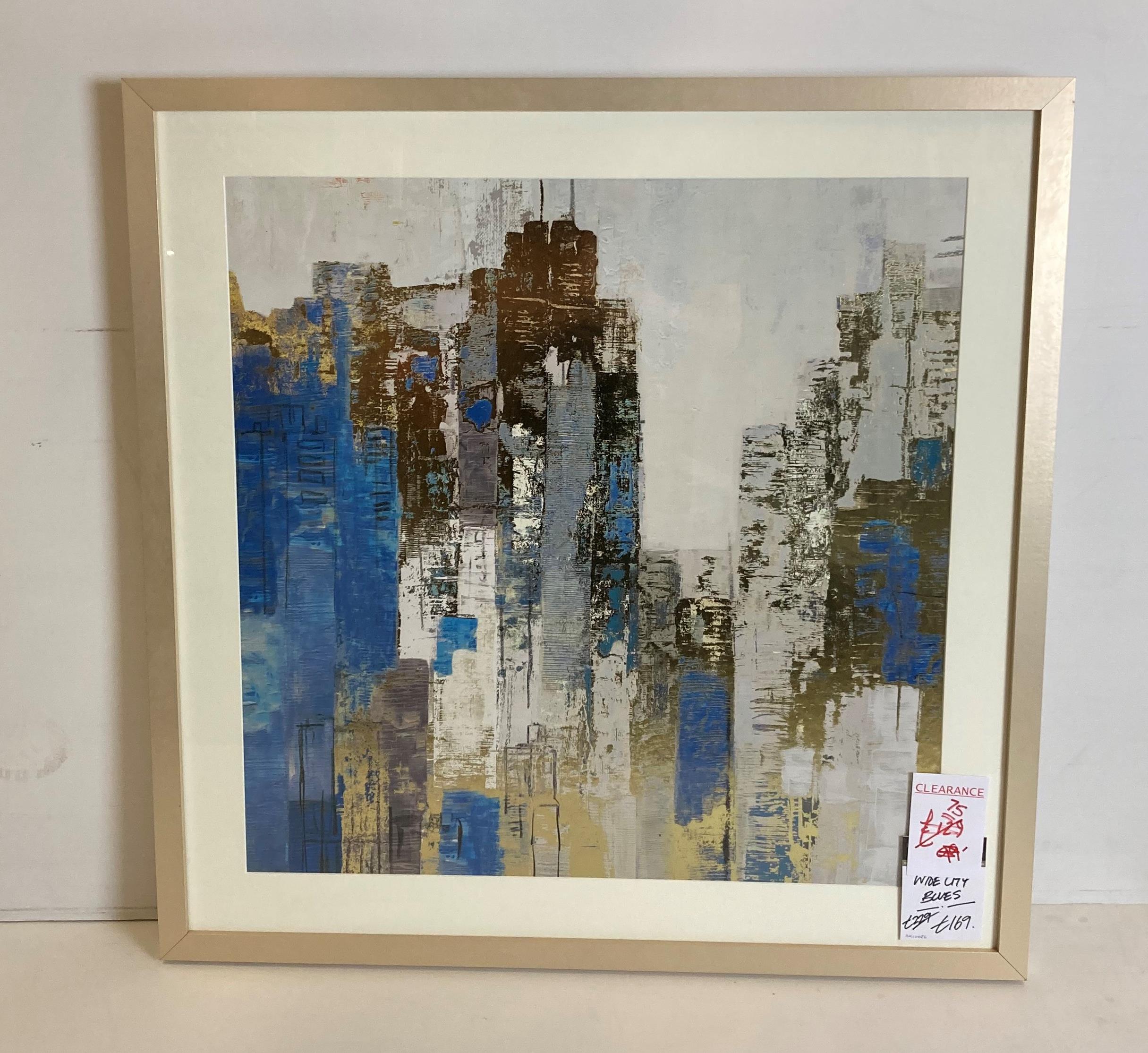 Framed print 'Wide City Blues' by Alison Pearce, 84.5cm x 84.