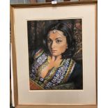 Unsigned framed pastel picture of a princess 60cm x 45cm (Saleroom location: Z01) Further