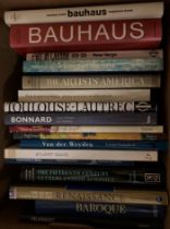Contents to box - seventeen art related books - Bauhaus, Baroque, Bonnard, Toulouses, Lautrec,