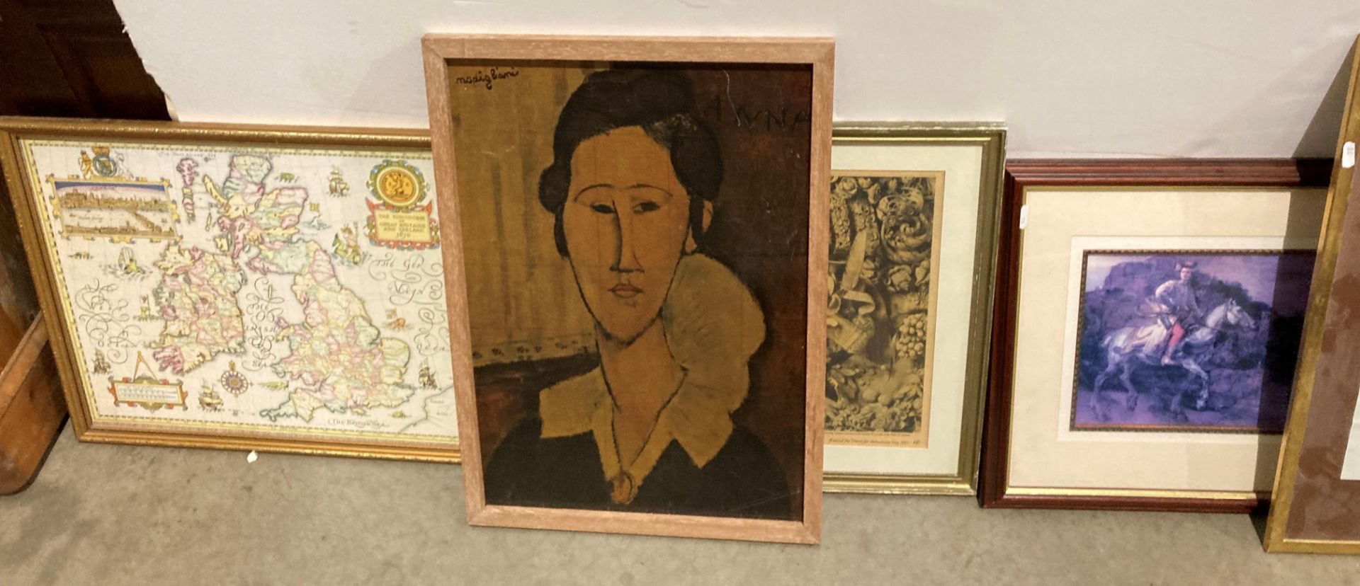 Seven various framed pictures and prints including a Modigliani, - Image 3 of 3