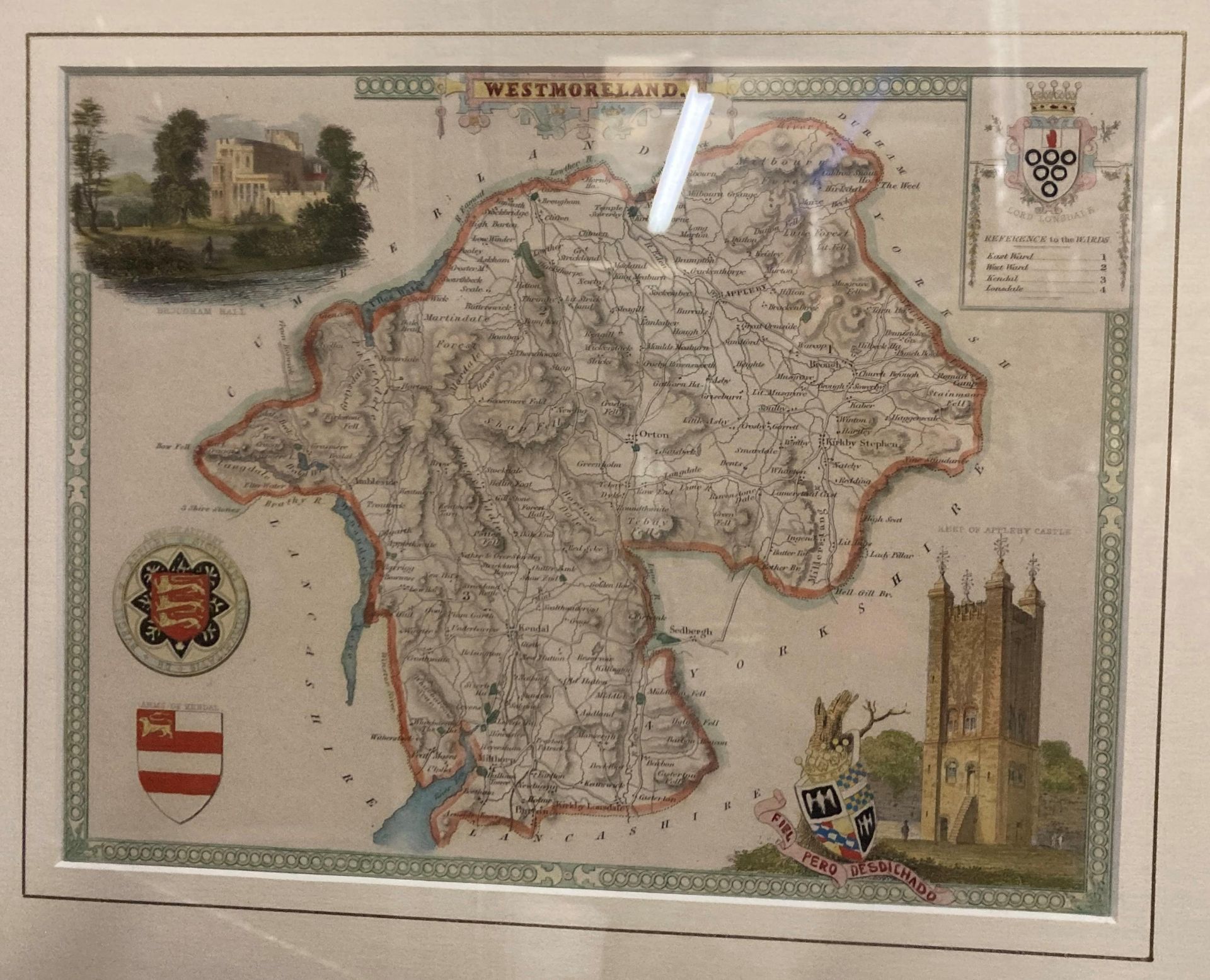 Robert Morden - two framed reproduction maps 'Westmorland c. - Image 5 of 10