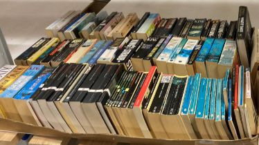 Contents to large tray and box - a large selection of paperback novels including Penguin and