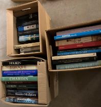 Contents to three boxes - twenty-nine books (mainly art related) - Titian 'Chardin', Modigliani,