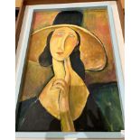 Norman Eastwood (1935-2022), copy of 'Portrait of Woman in Hat' by Amedeo Modigliani, oil on board,