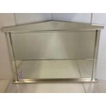 Very large pediment mantel mirror with bevelled edges in metallic finish frame,