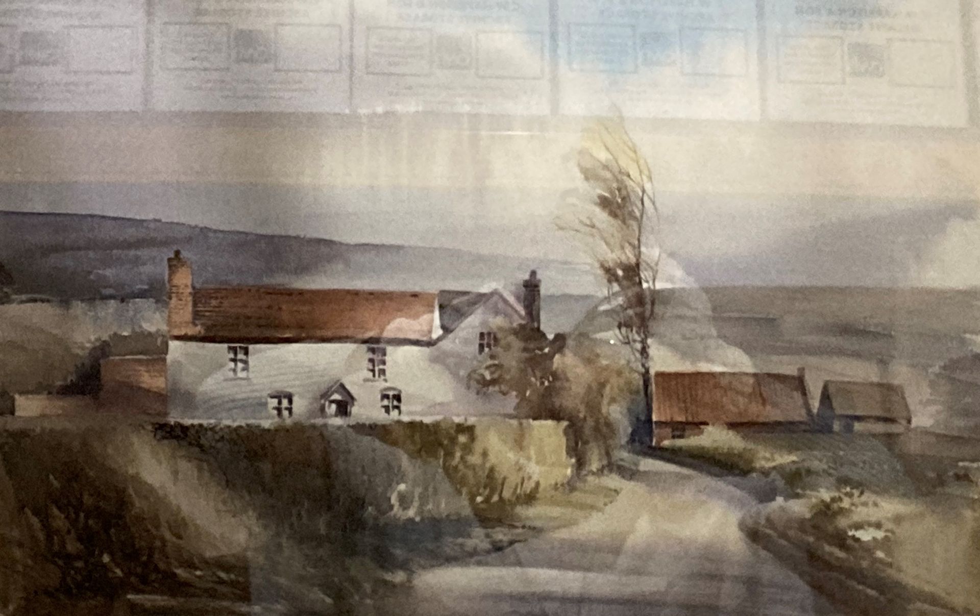 Ivor Drinkwater, 'Village road with buildings', watercolour, signature partially hidden by mount, - Image 2 of 3