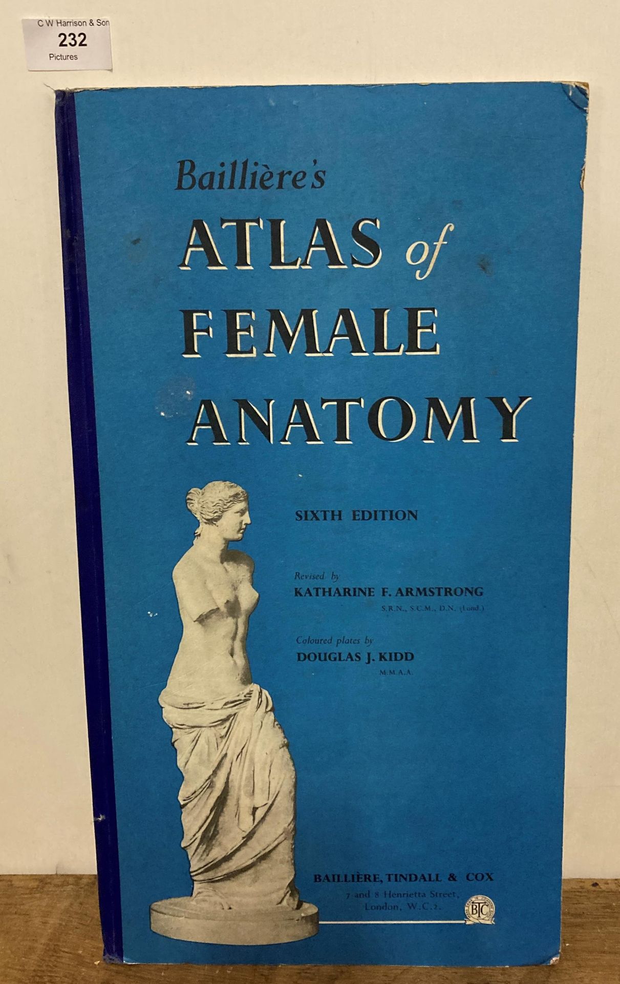 Baillieres 'Atlas of Female Anatomy' Sixth Edition revised by Katharine F Armstrong,