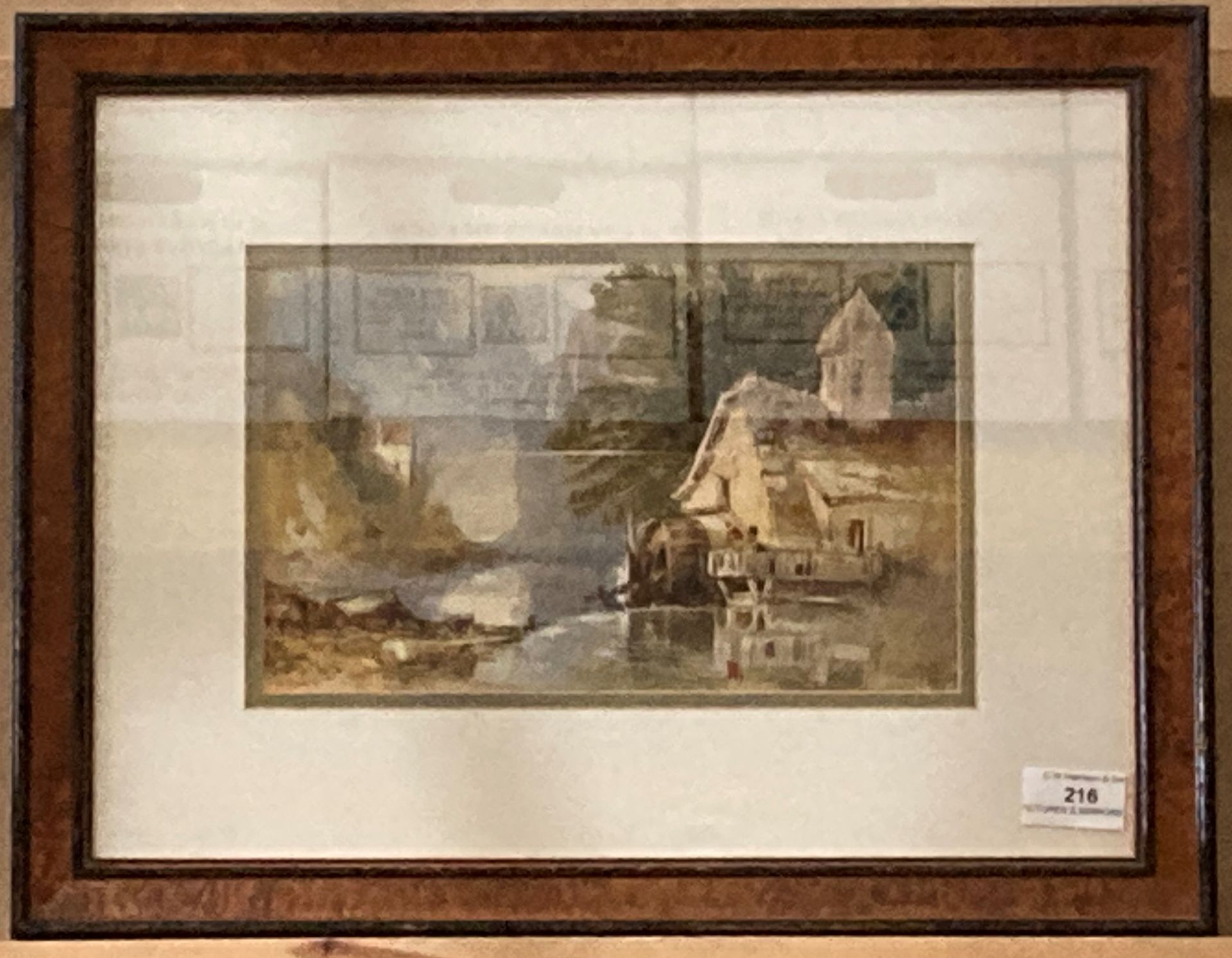 YF Cook, 'Waterwheel with Mountains in background', circa 1900, watercolour, signed to bottom left, - Image 2 of 5