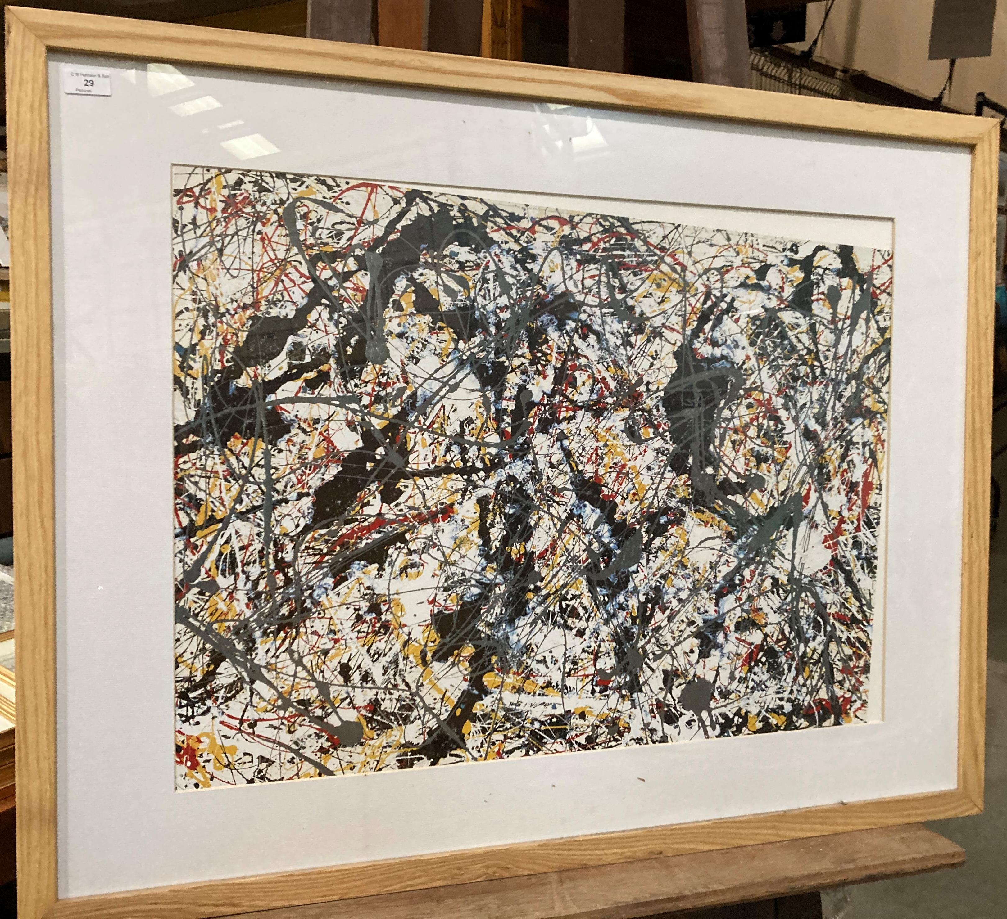Jackson Pollock (American 1912-1956) large framed print 'Drip Painting',