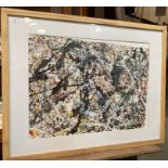 Jackson Pollock (American 1912-1956) large framed print 'Drip Painting',