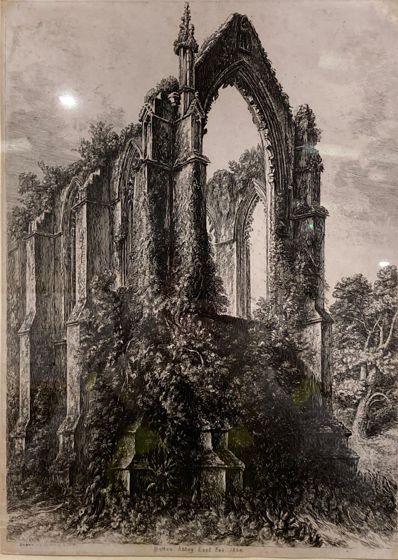 George Cuitt the Younger (1779-1854), two framed prints of Bolton Abbey, - Image 4 of 7