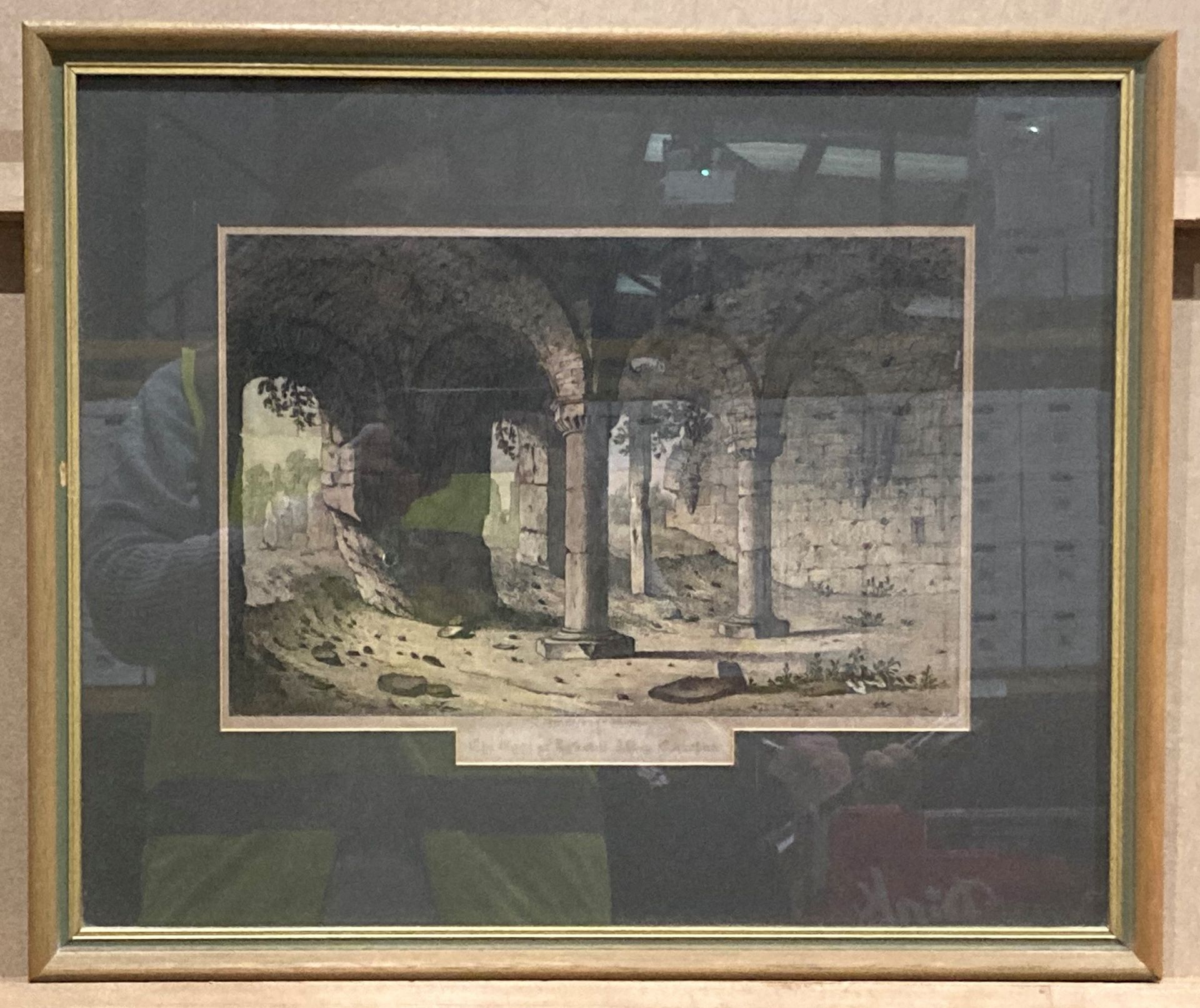 Three framed prints relating to Kirkstall Abbey, 'S E View of Kirkstall Abbey', 22cm x 27cm, - Image 4 of 4