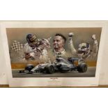 † Stephen Doig unframed Limited Edition prints 'Lewis Hamilton - Victory of Silverstone 2015' 30cm