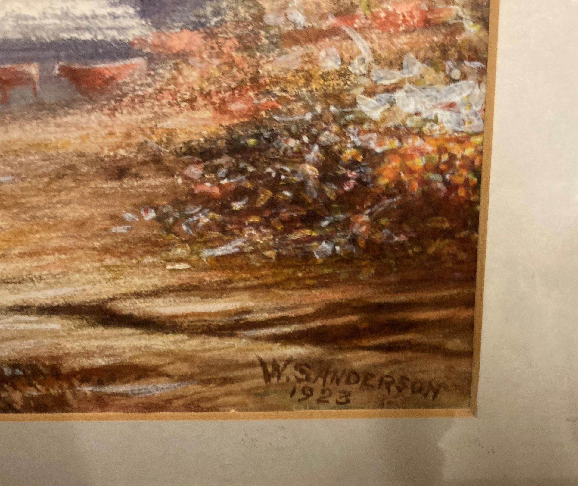 W S Anderson (1923) framed watercolour 'Durham Castle' 33cm x 45cm, - Image 2 of 2