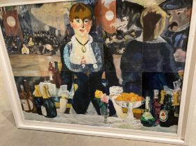 Norman Eastwood (1935-2022), copy of Édouard Manet's 'A Bar at the Folies-Bergère', oil on board,