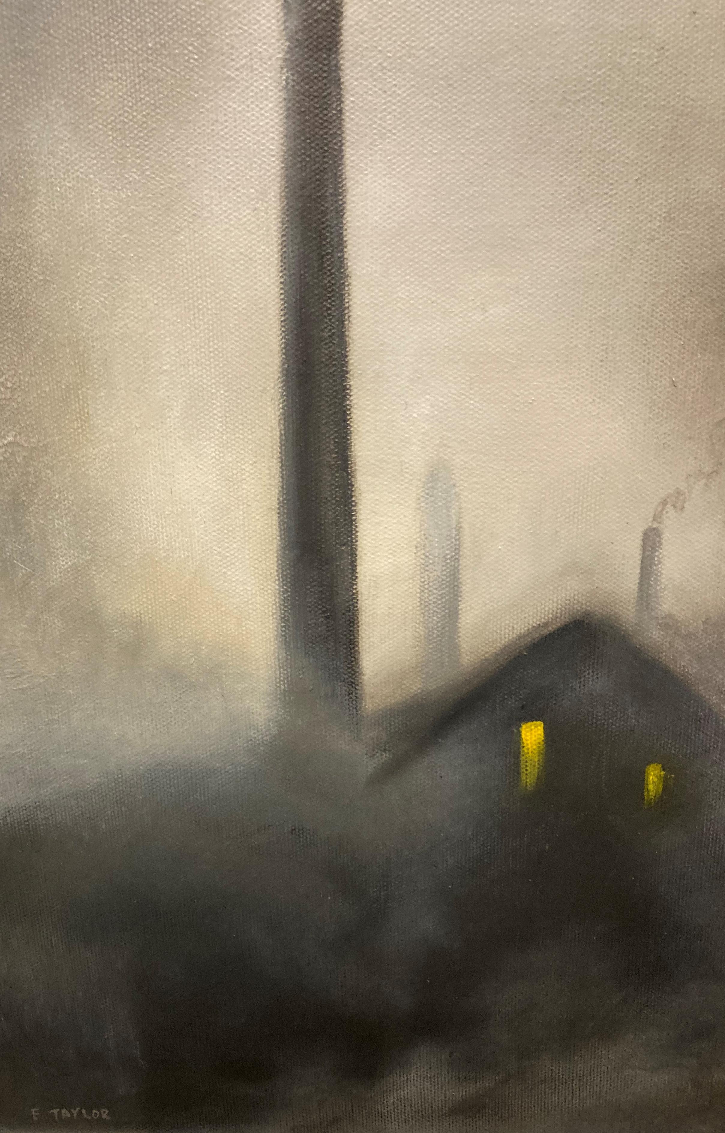 † Fred Taylor (2010) framed oil on canvas 'Smoking Chimney' 75cm x 30cm, - Image 2 of 5