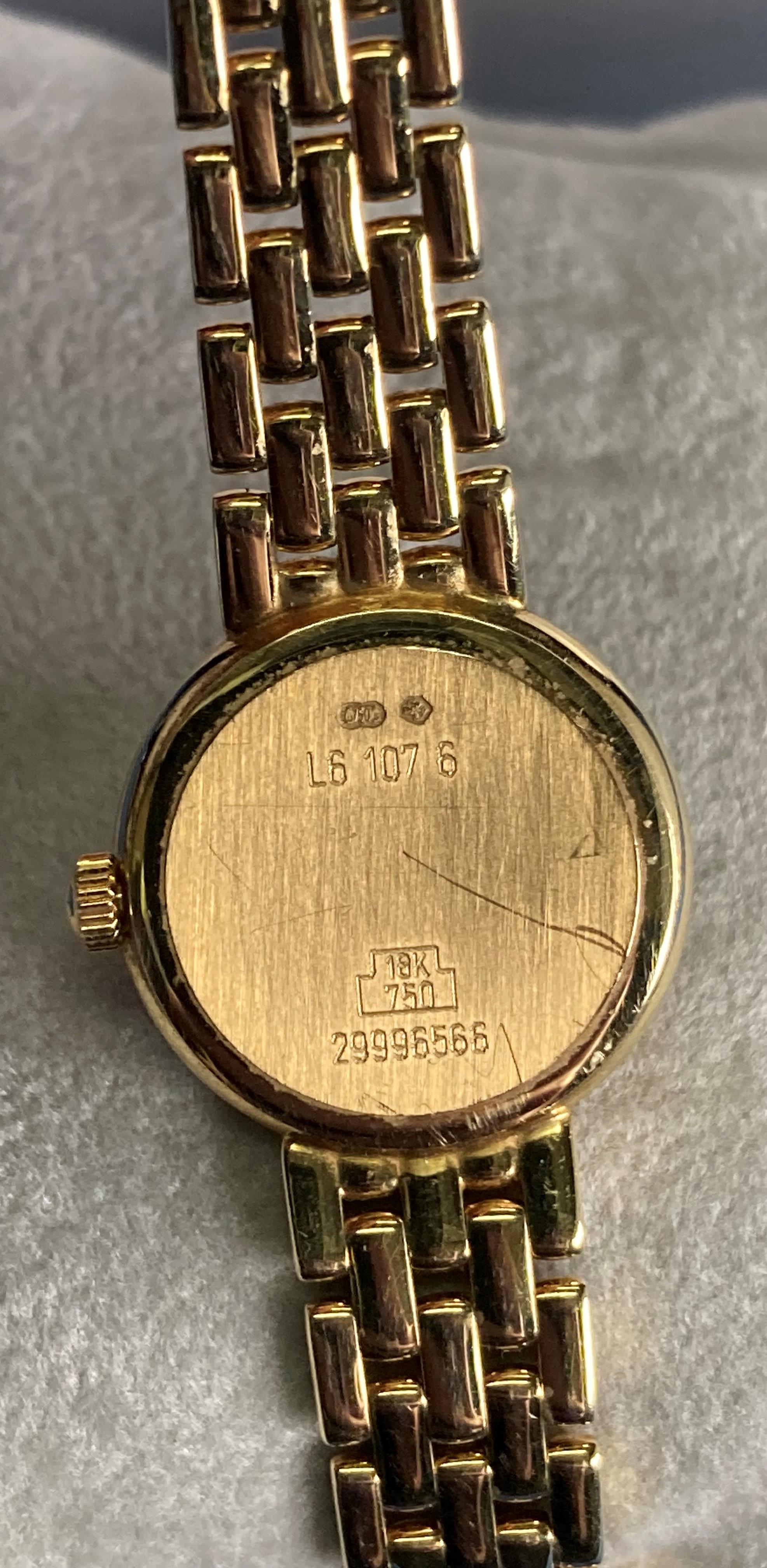 Longines 18k (750 hallmark on back and clasp) ladies gold watch model: L6 1076, complete with case, - Image 2 of 8