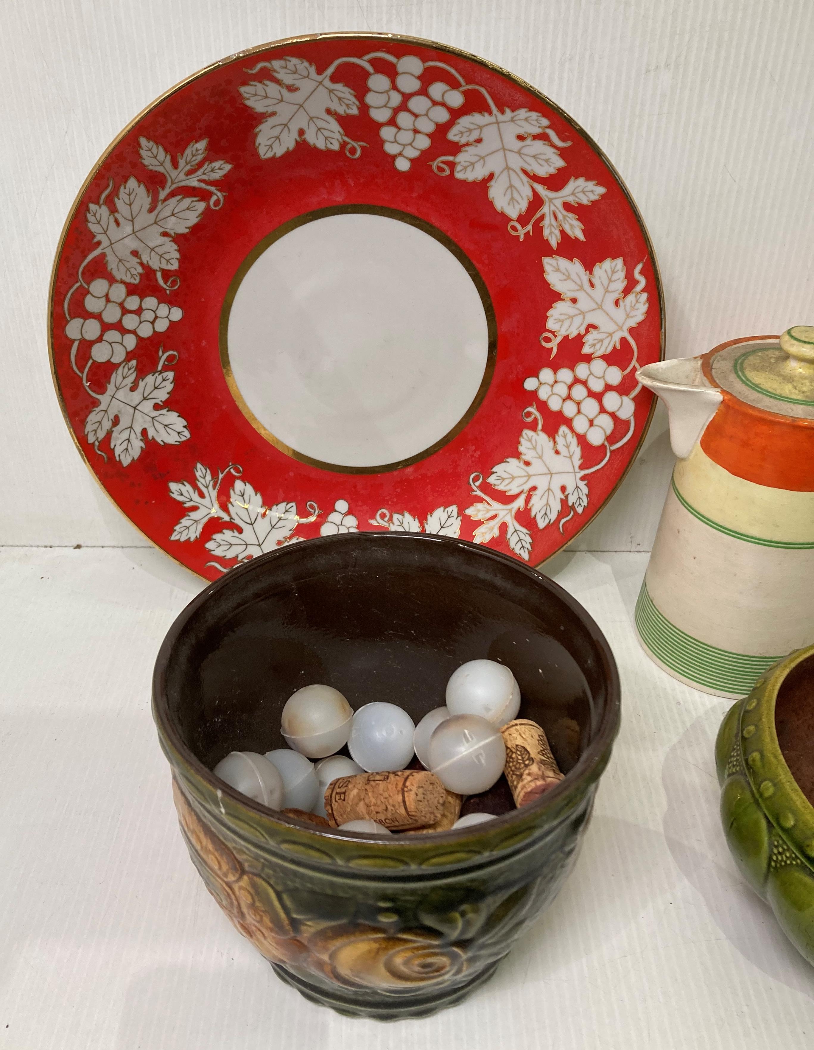Six assorted ceramic items including Sadler Art Deco style coffee pot, W German vase, - Image 2 of 4