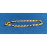 9ct gold (375) anchor link bracelet, 7" long. Weight: 7.
